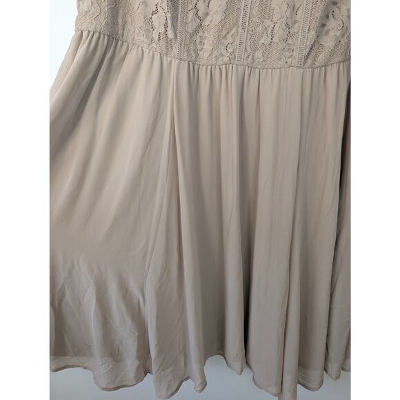 NWT Torrid Stone Beige Lace & Chiffon Skater Dress - Picture 3 of 8